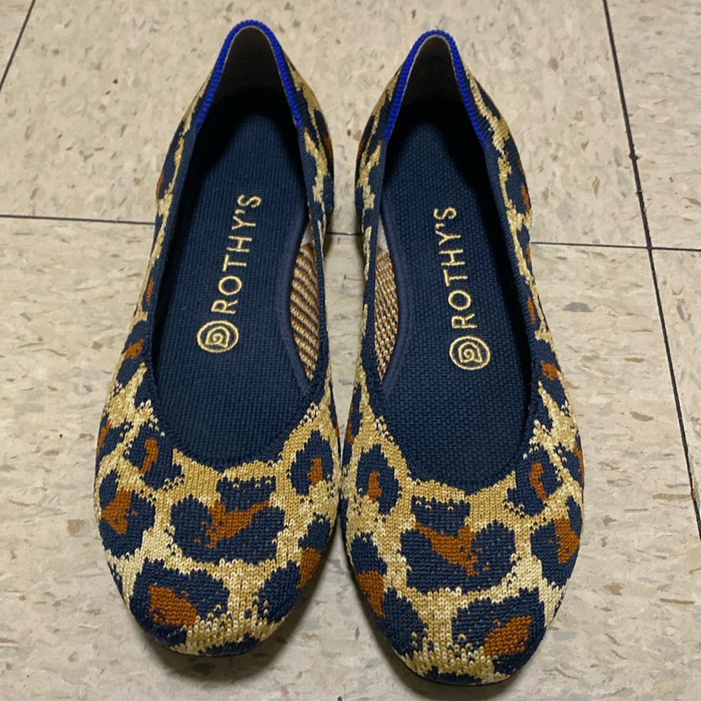 Rothy’s Square Flat Leopard Print Size 7.5 - image 1